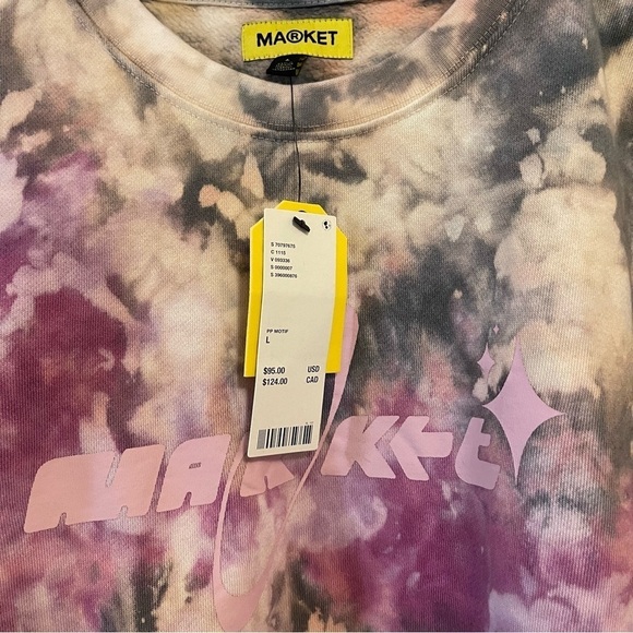 Urban Outfitters Sweatshirt Tie Dye Cosmo Crew Neck Large NWT Market - Picture 11 of 14